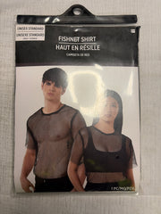 Unisex Fishnet T-Shirt - Black, One Size