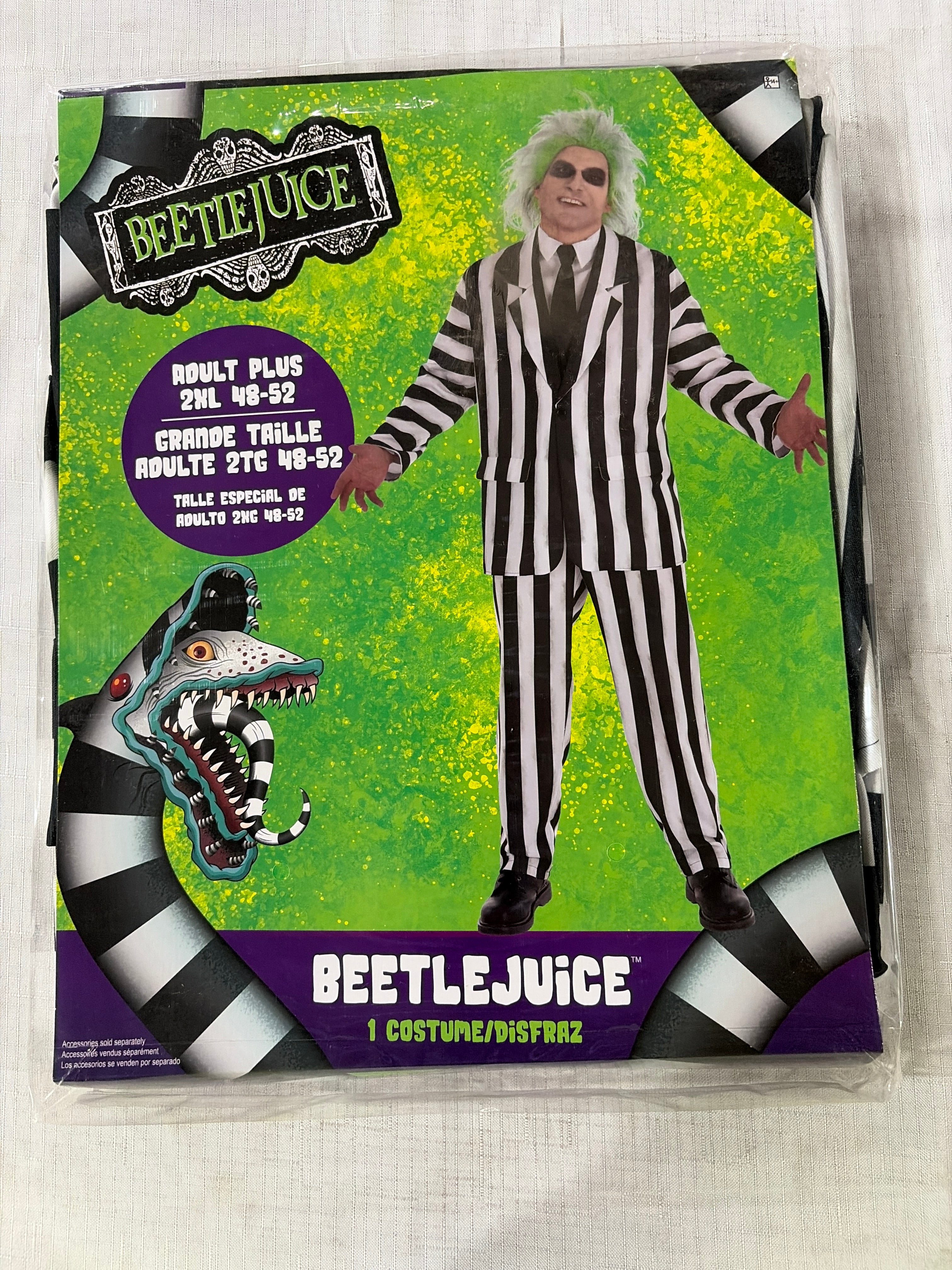 Men's Classic Beetlejuice Striped Halloween Costume