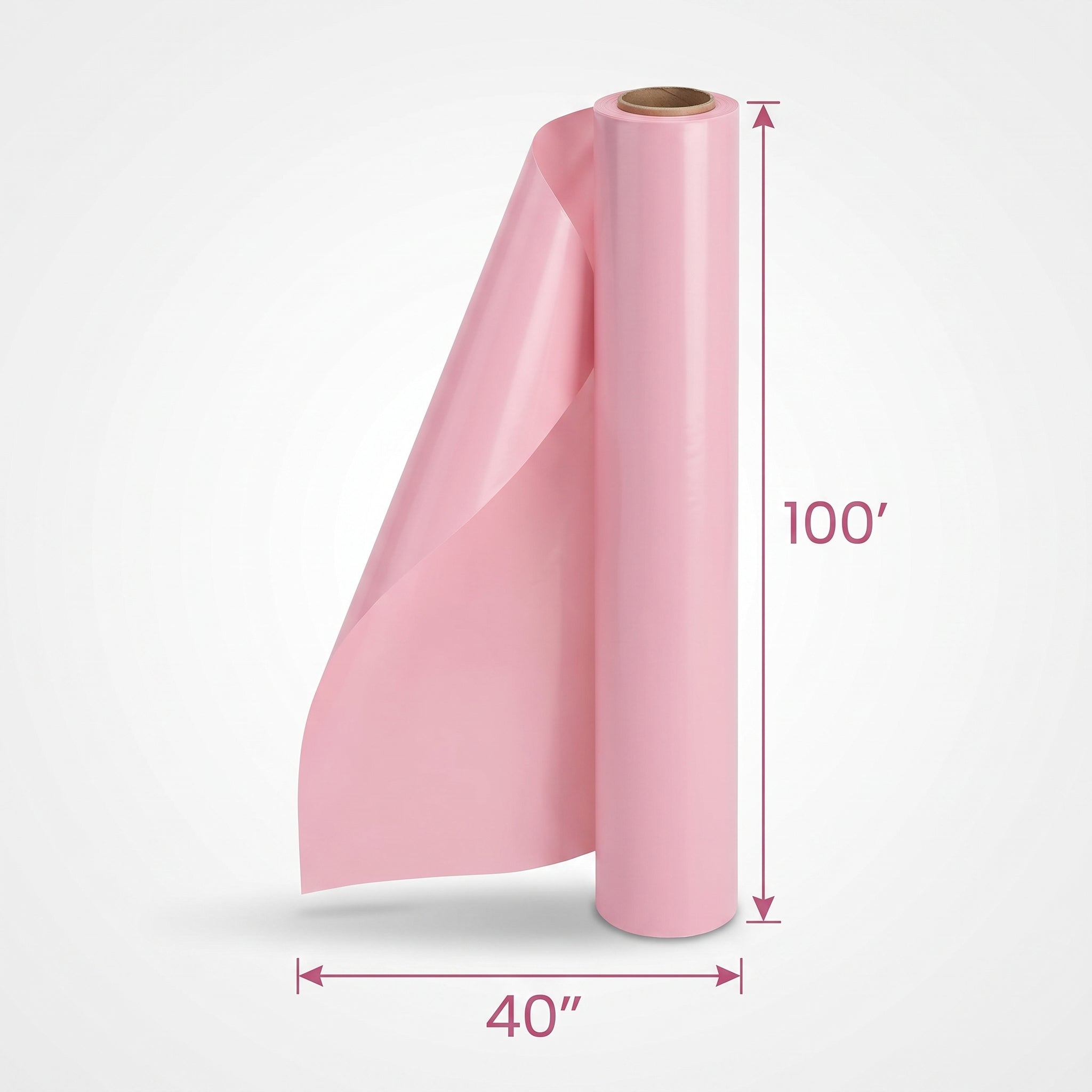 New Pink Plastic Table Cover Roll - 40" x 100'