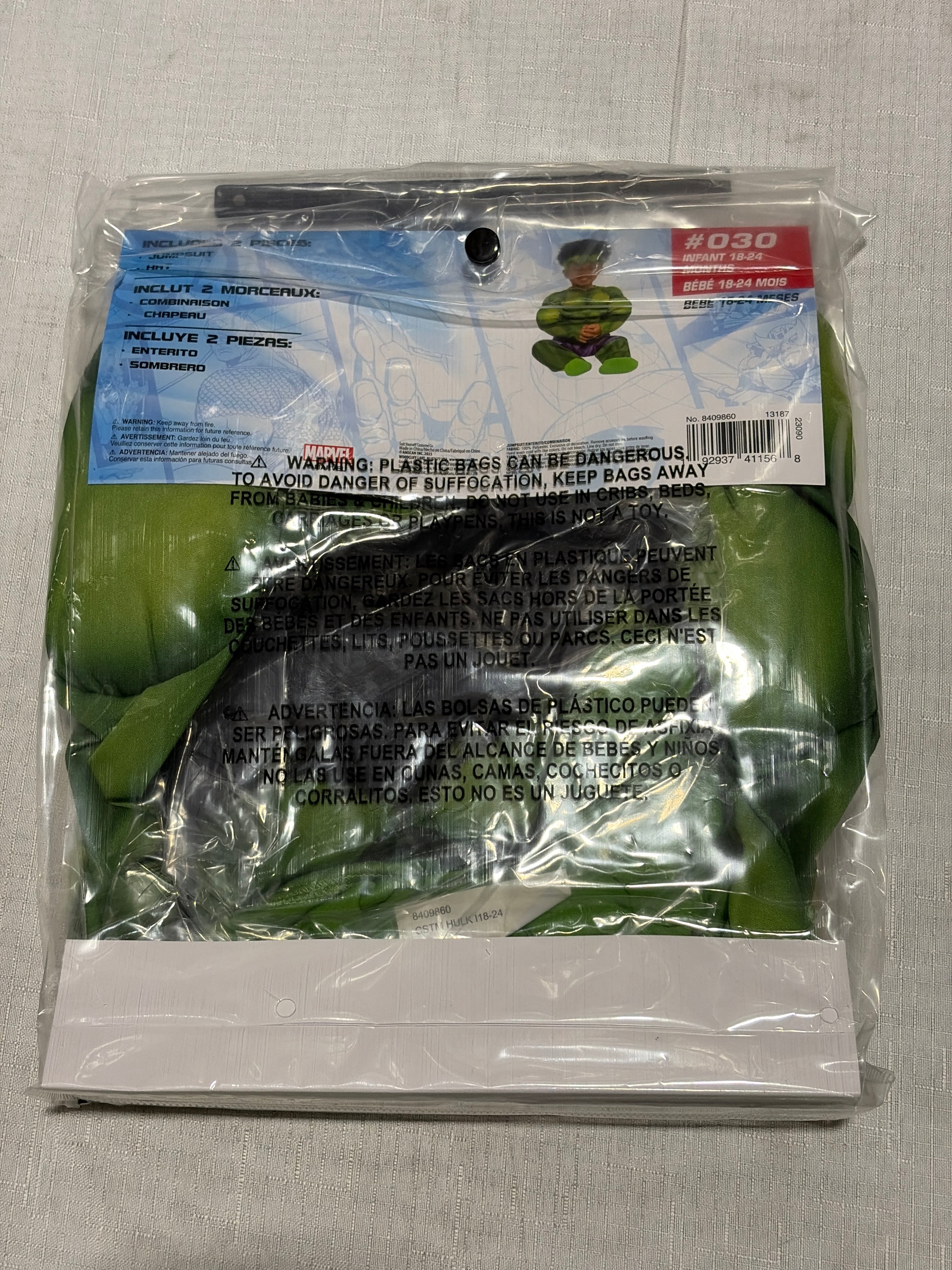 Toddler Marvel Hulk Muscle Halloween Costume