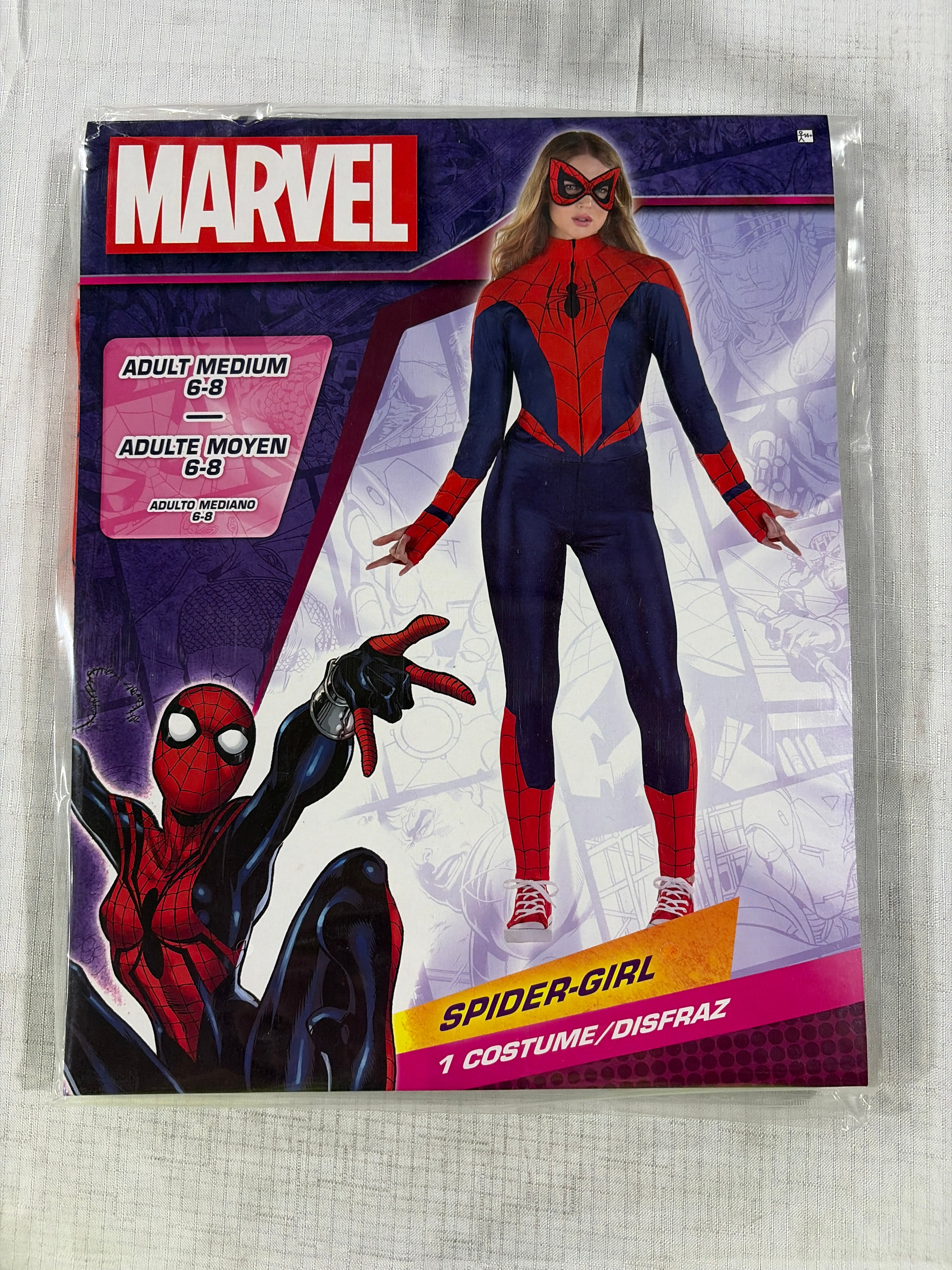 Women's Marvel Spider-Girl Jumpsuit Halloween Costume with Mask
