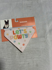 "Let's Pawty" Dog Bandana for Birthday Celebrations