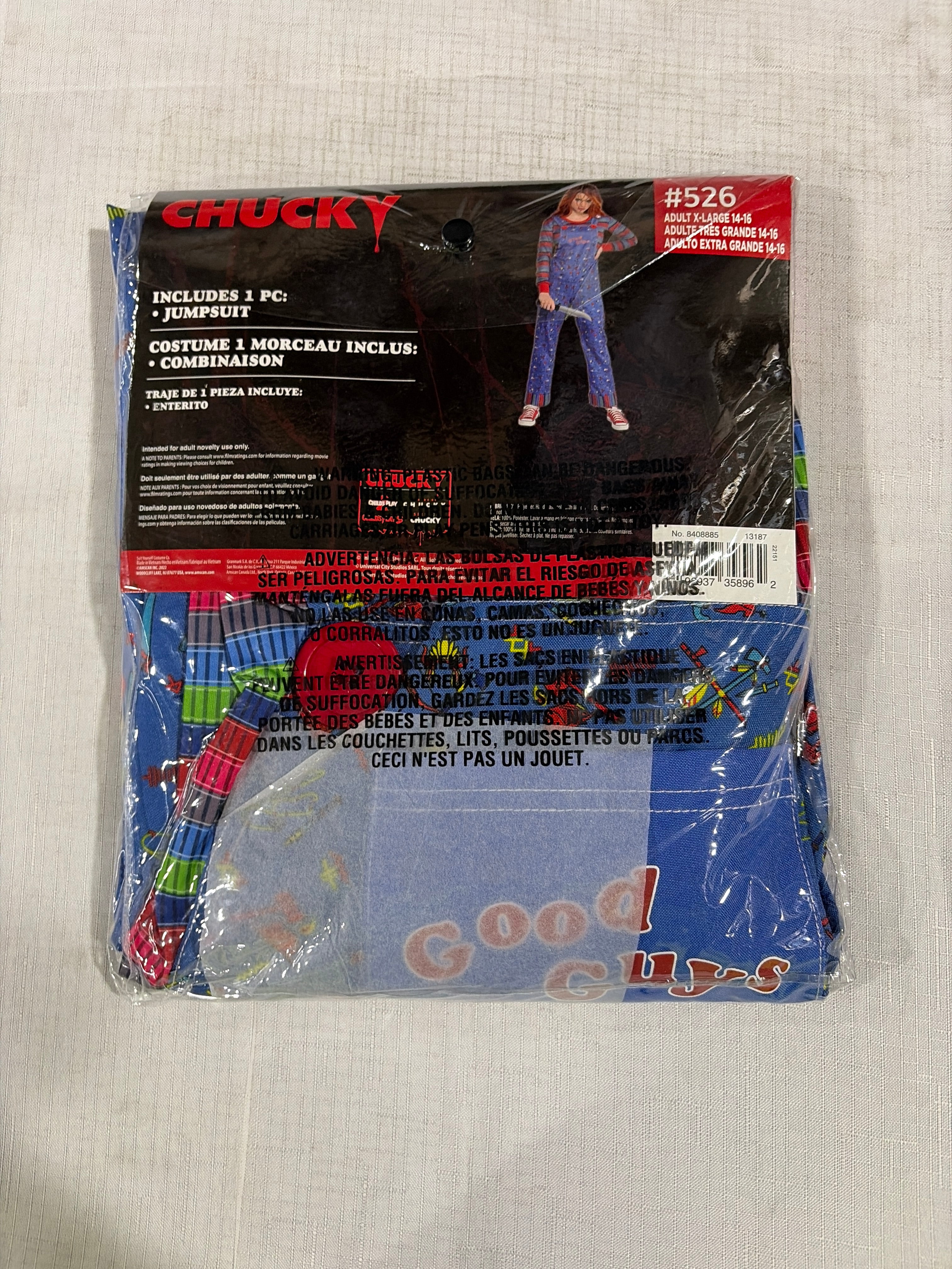 Women's Chucky Costume from Child's Play - Adult XL (14-16)