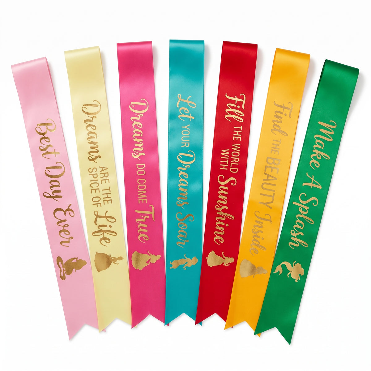 Disney Princess Birthday Sash Set - "Make Your Own Magic" Party Accessories