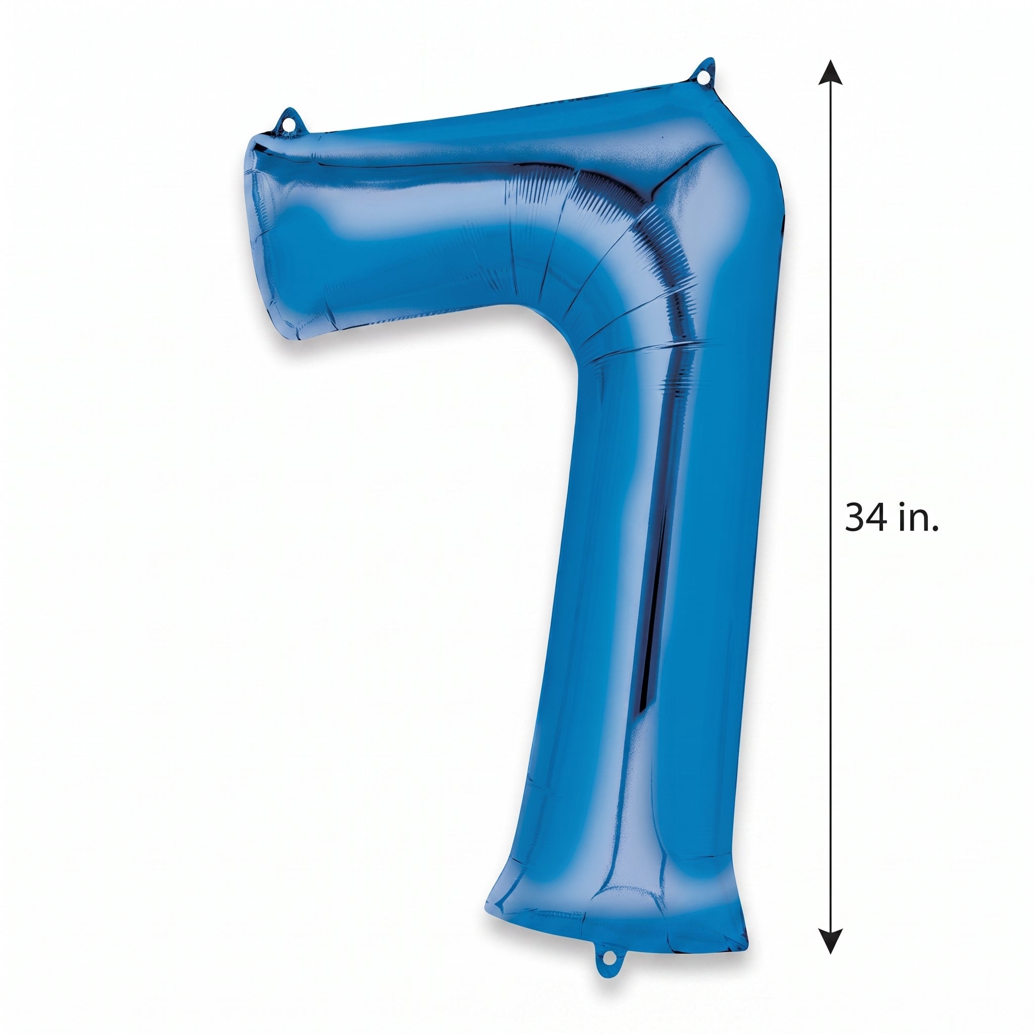 Blue Number 7 Foil Helium Balloon - 34 Inches