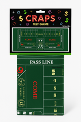 Green Felt Craps & Roulette Game Table Cover, 6-ft