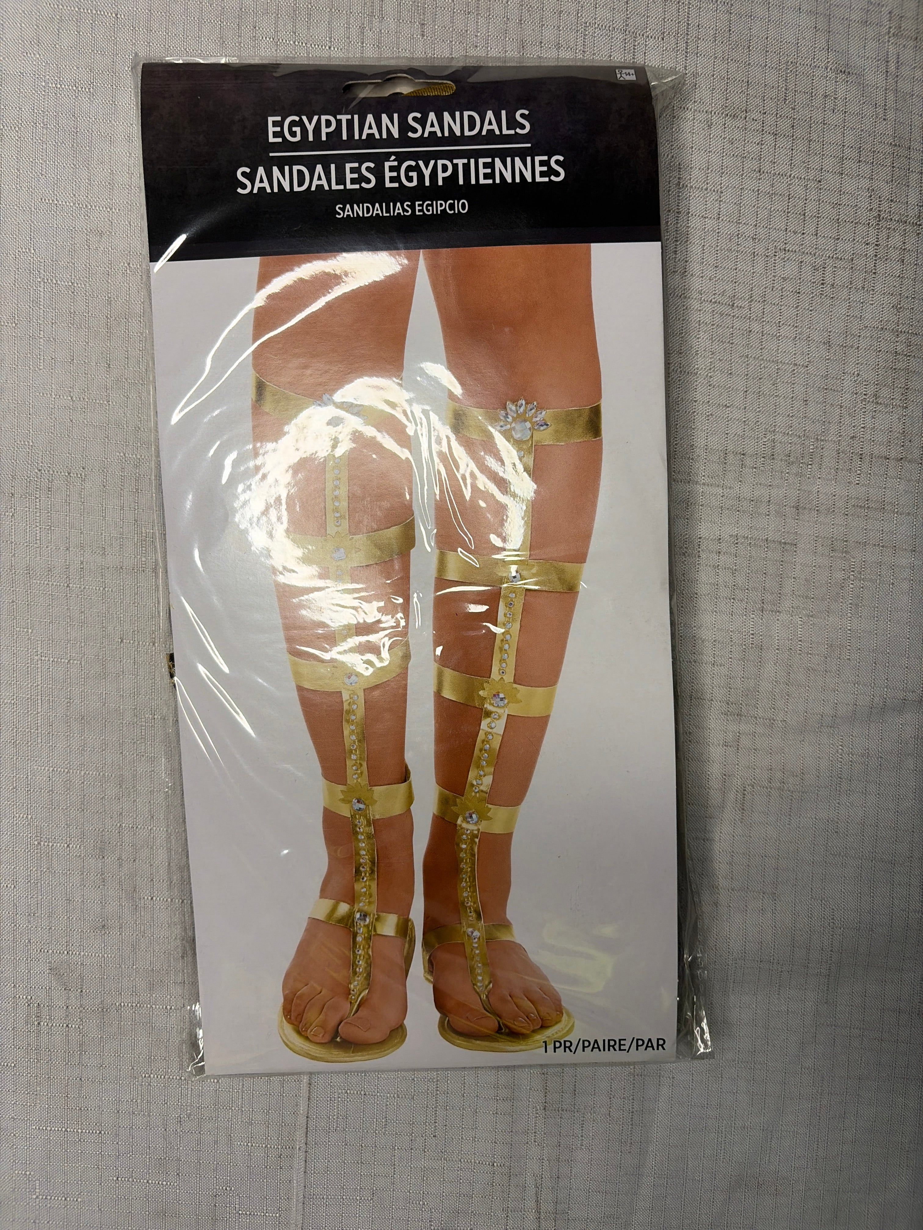 Egyptian Jeweled Sandal Shoes - Gold Costume Accessory