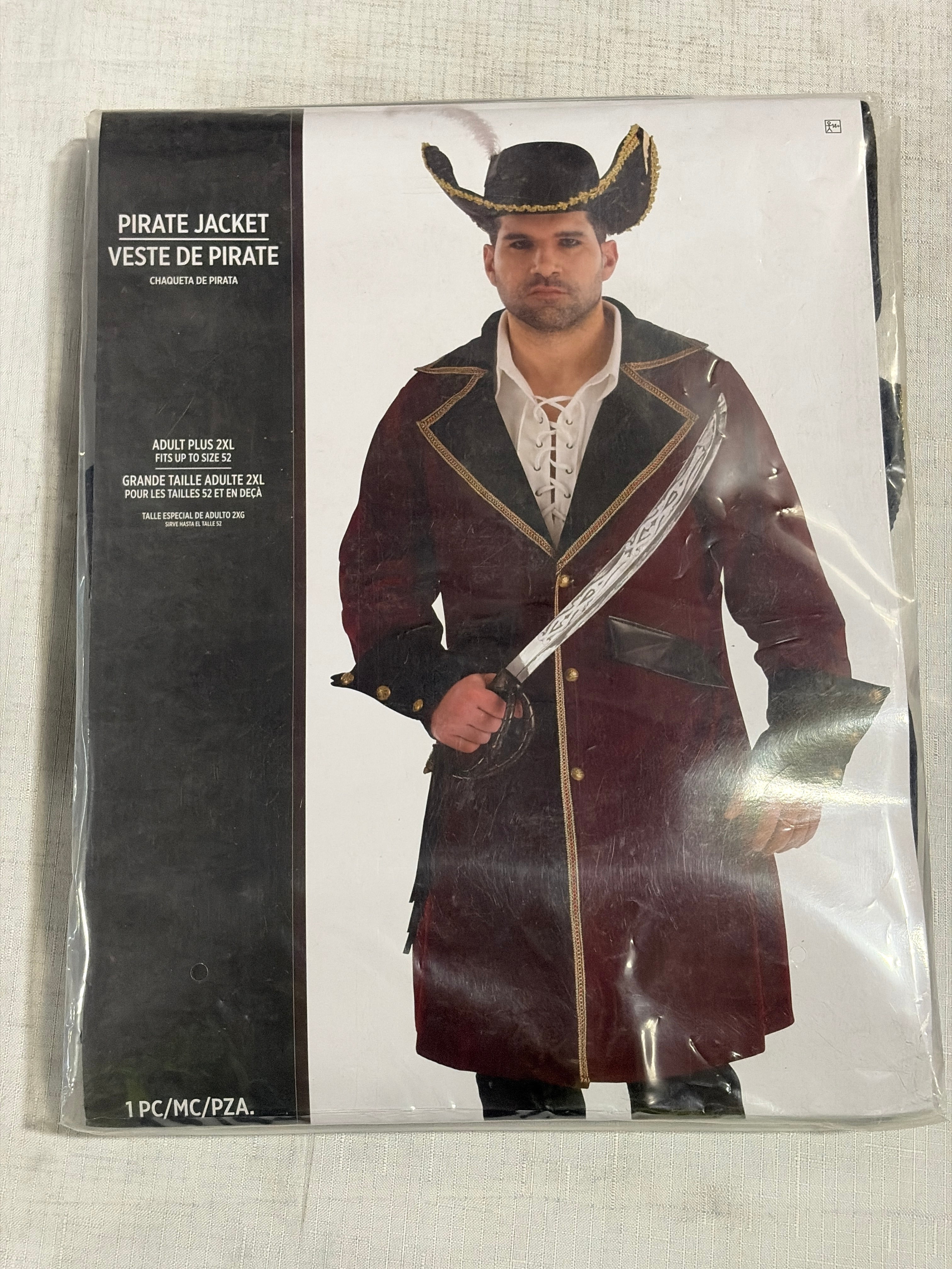 Men's Pirate Captain Costume Jacket - Adult 2XL