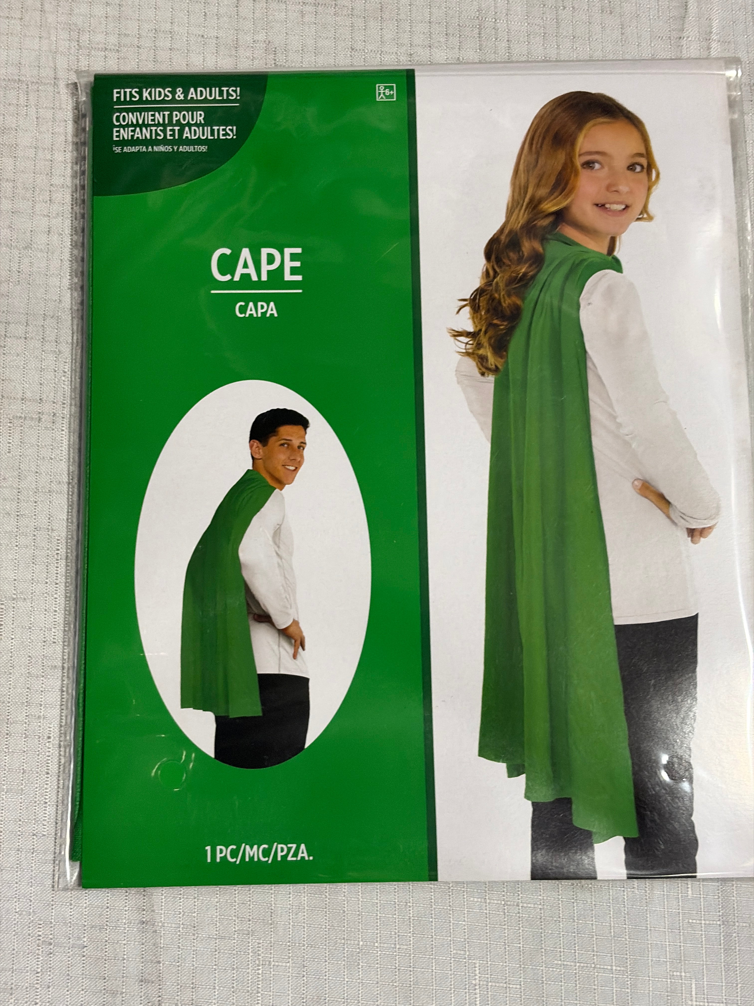 Festive Green Superhero Cape Costume Accessory