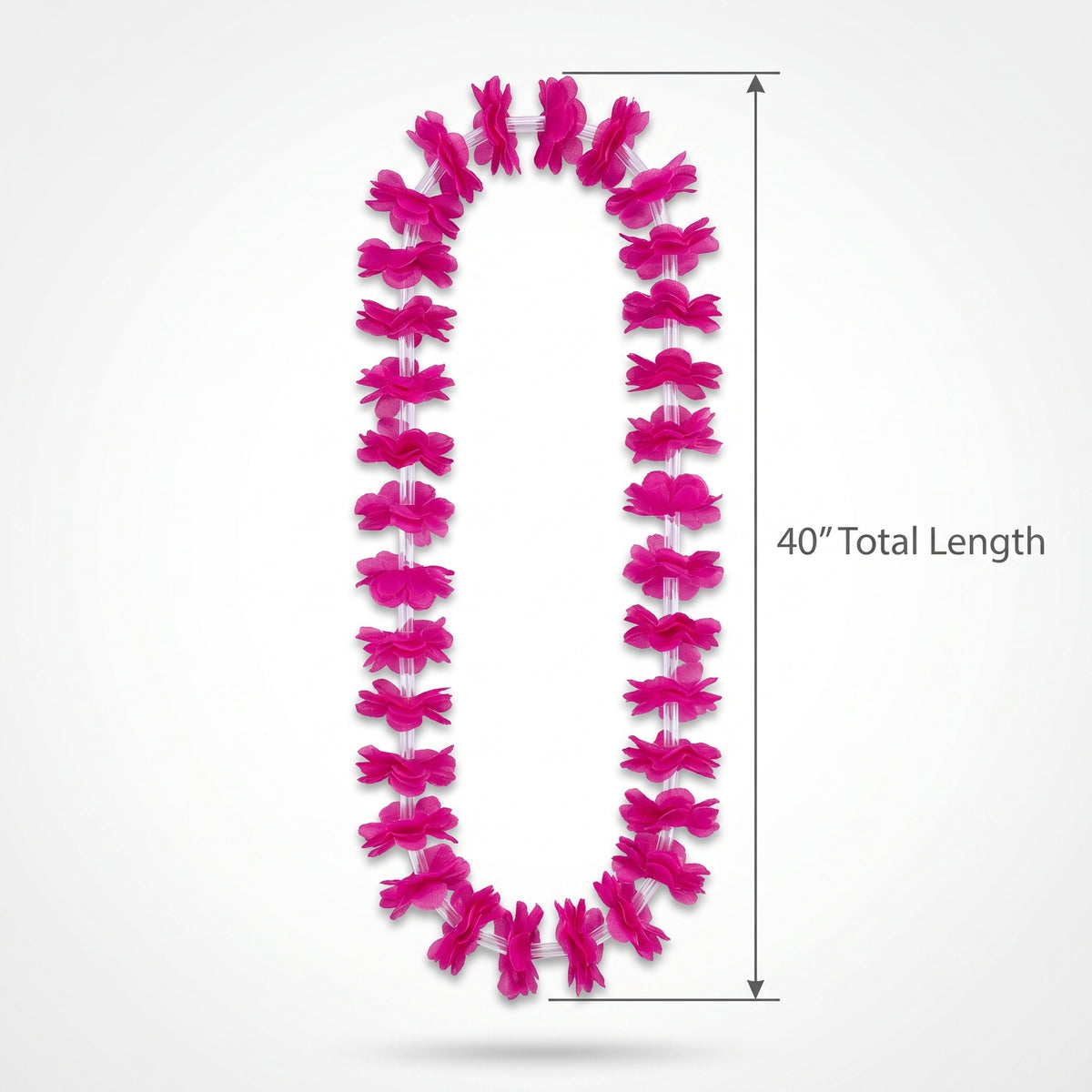 Bright Pink Hawaiian Lei Necklace - 40"