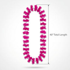 Bright Pink Hawaiian Lei Necklace - 40"