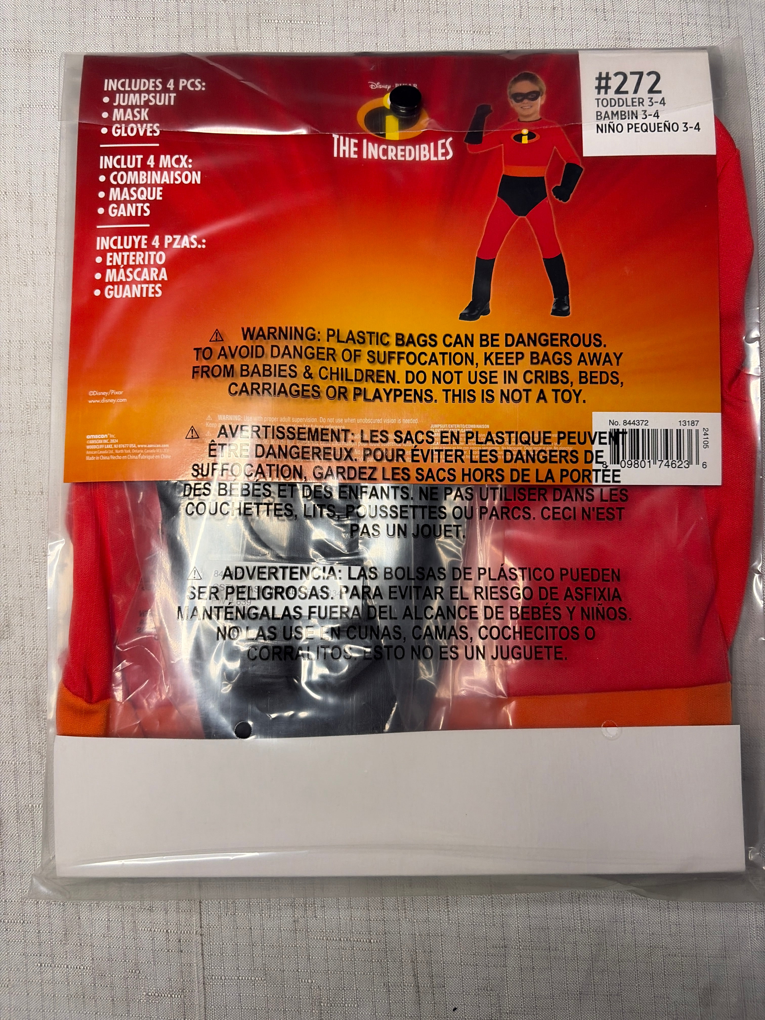Disney Pixar The Incredibles Dash Boys Halloween Costume - Toddler (3-4)