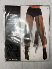 Sheer Black Long Maxi Skirt - Flirty Halloween Costume Accessory