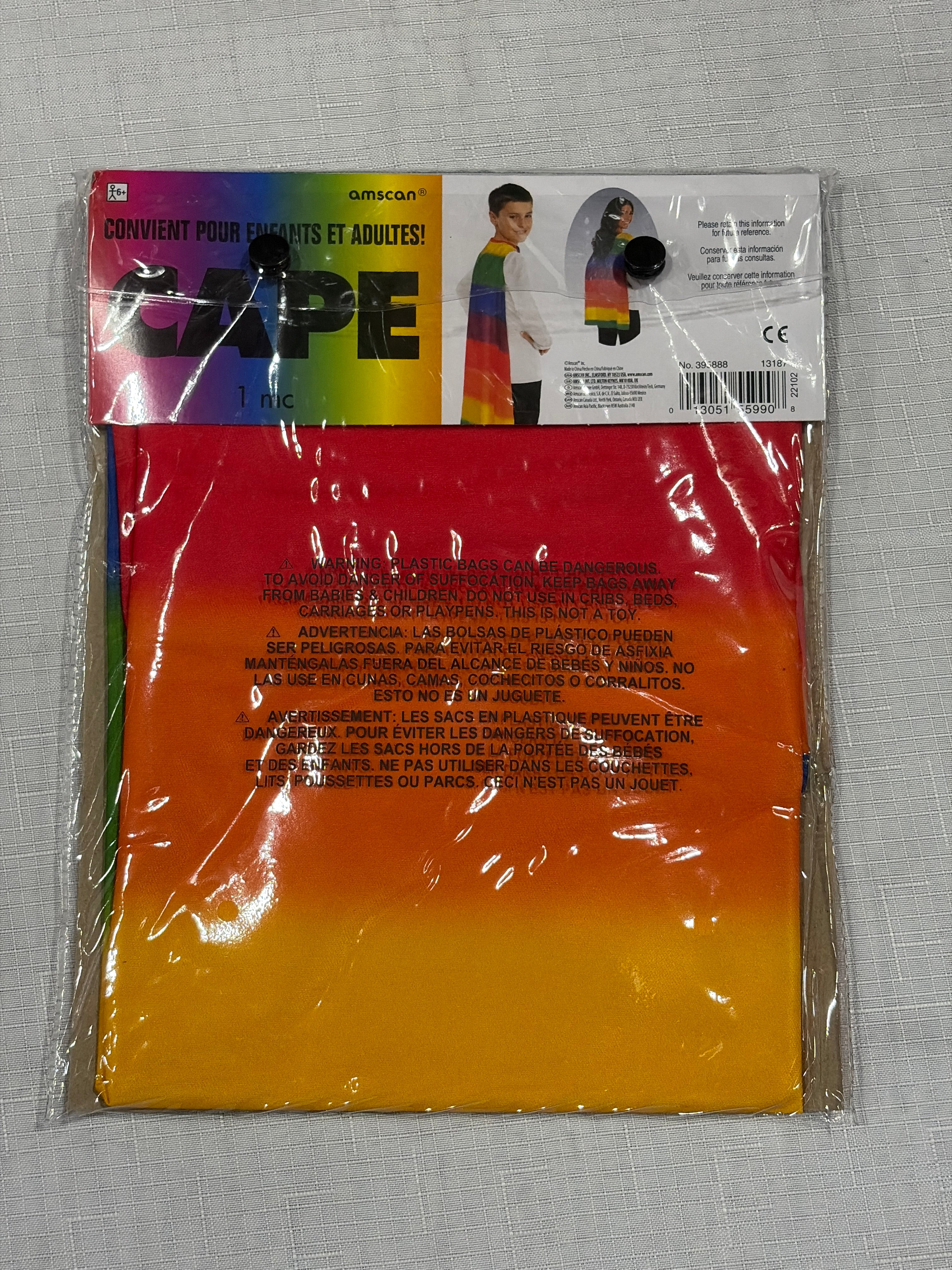 Rainbow Hero Cape Costume Accessory for Kids and Adults