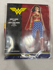 Women's DC Wonder Woman Halloween Costume - Red/Blue Jumpsuit with Cape & Headband
