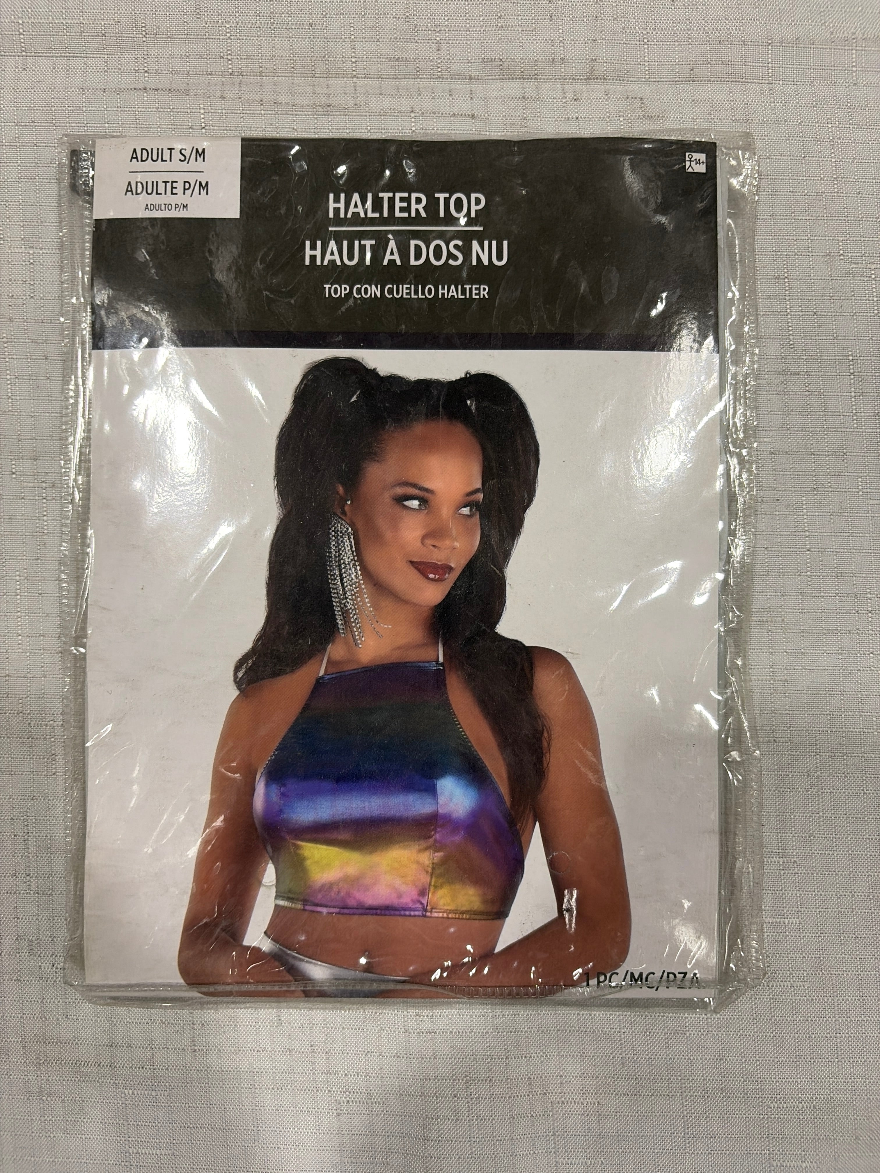 Multi-Colored Festival Crop Top - Perfect for Halloween and 90s Costume Parties