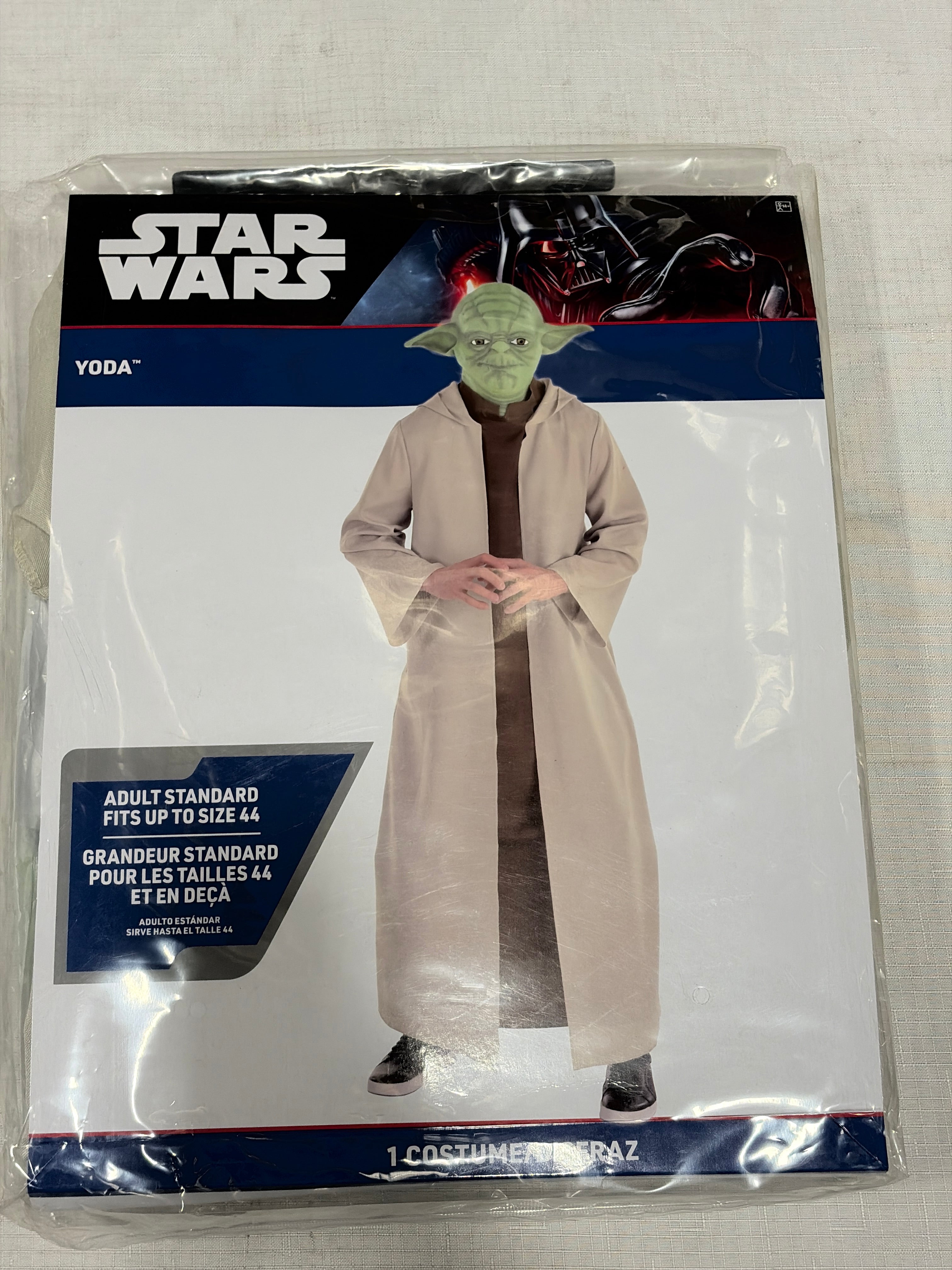 Adult Yoda Costume - Star Wars Halloween Attire - Adult One Size (Up to Size 44)