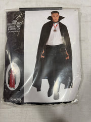 Adult Full Length Black Vampire Cape with High Collar