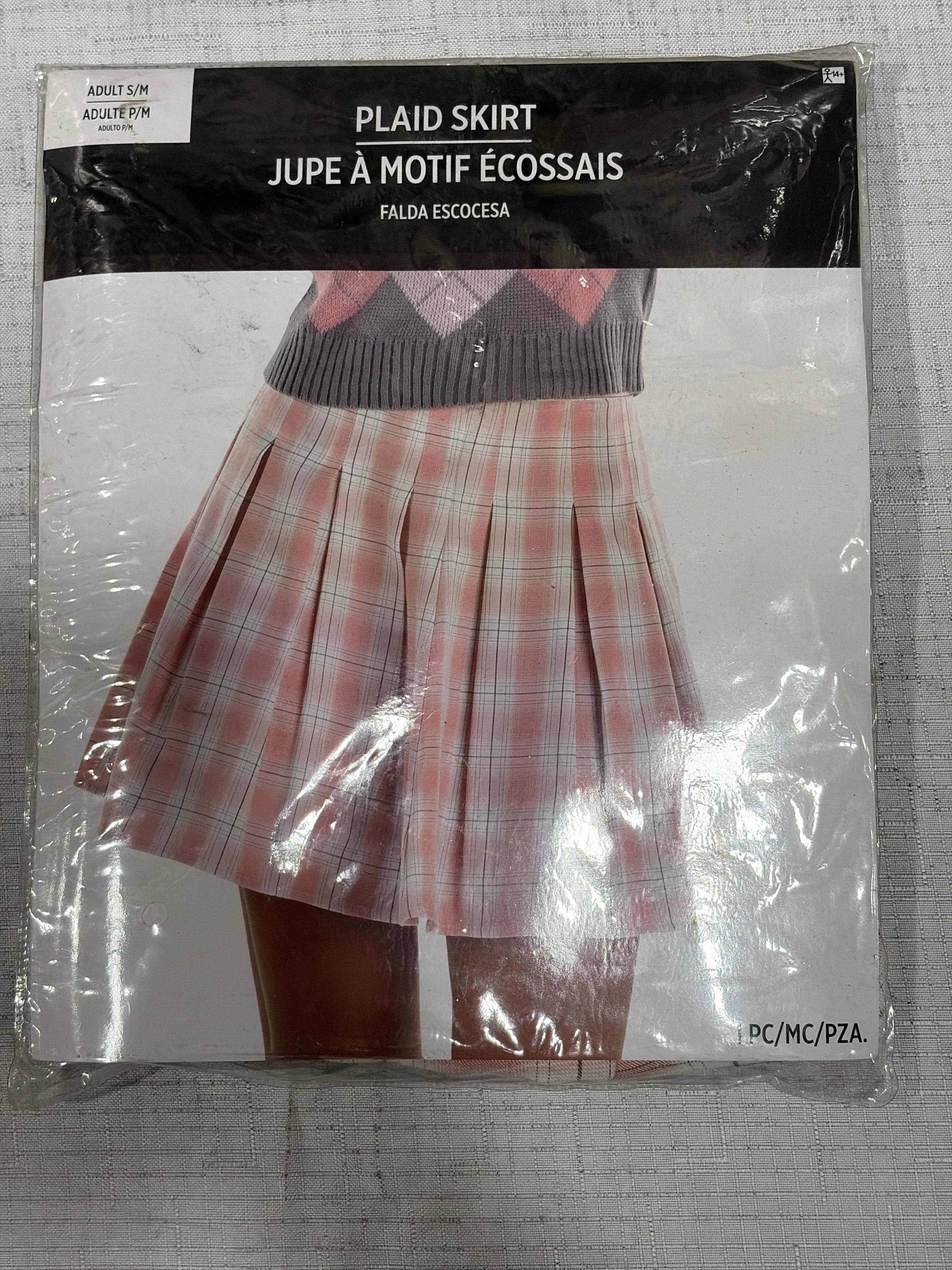 90s Plaid Mini Skirt Costume Accessory - S/M