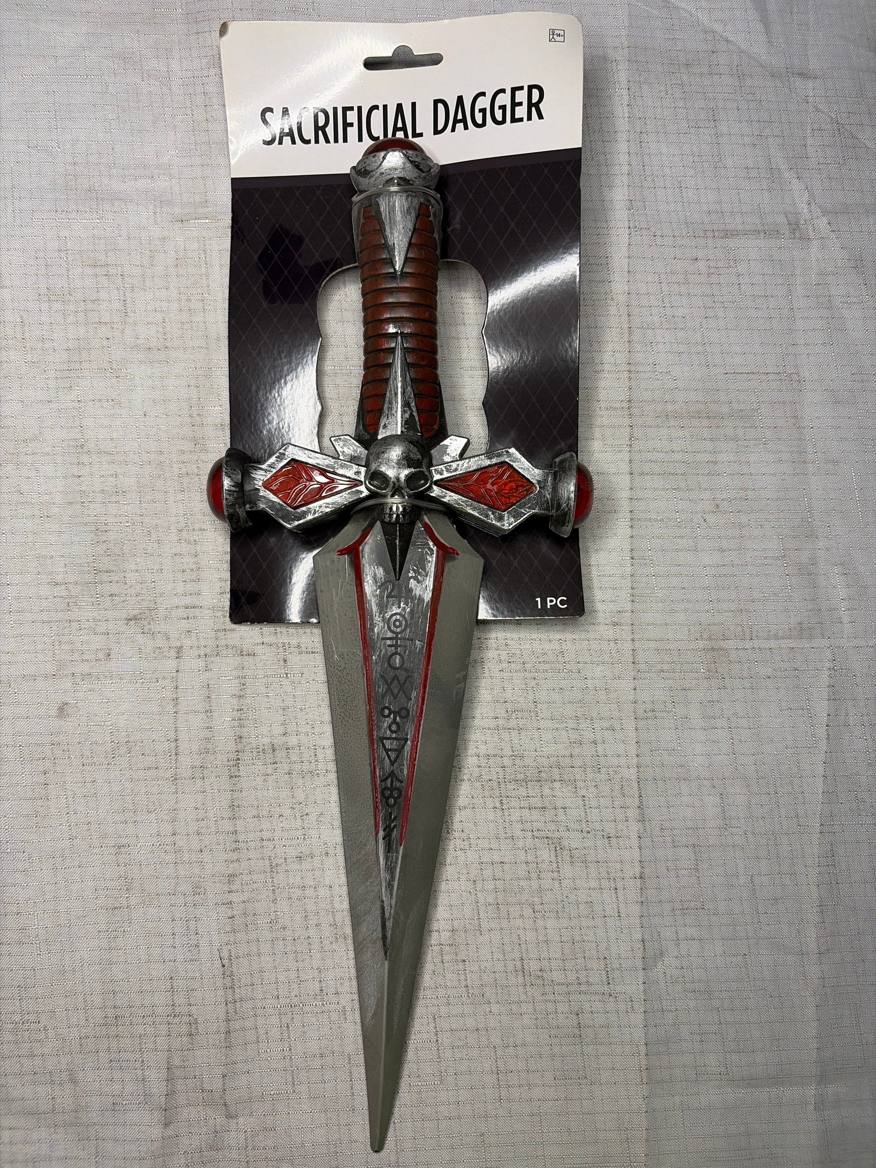 Sacrificial Dagger Prop with Faux Ruby Trim - Halloween Costume Accessory