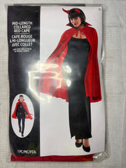 Adult Red Halloween Cape with Dramatic Collar
