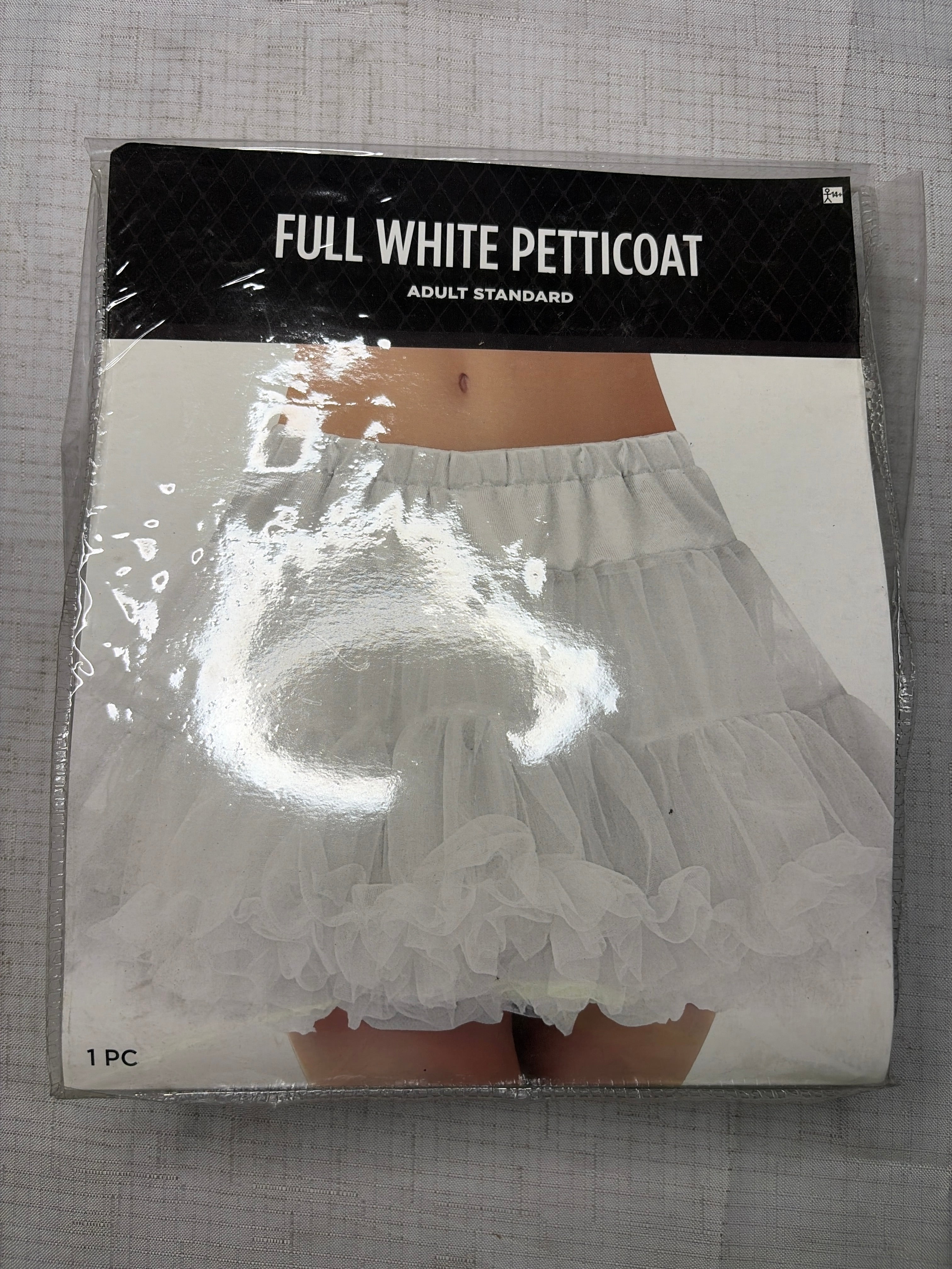 Elegant White Tulle Petticoat Skirt for Adults - One Size