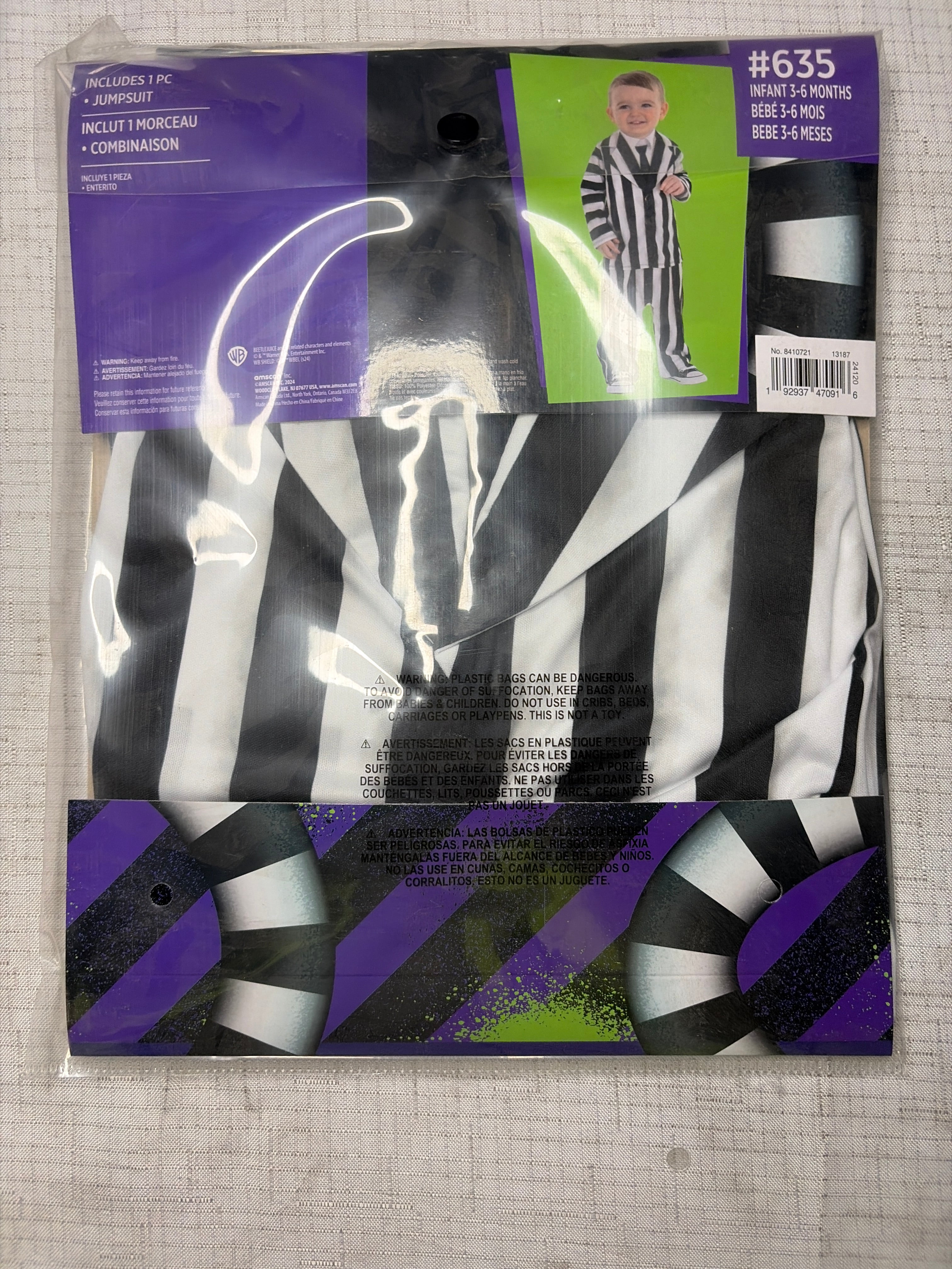 Infant Beetlejuice Halloween Costume (3-6 Months)