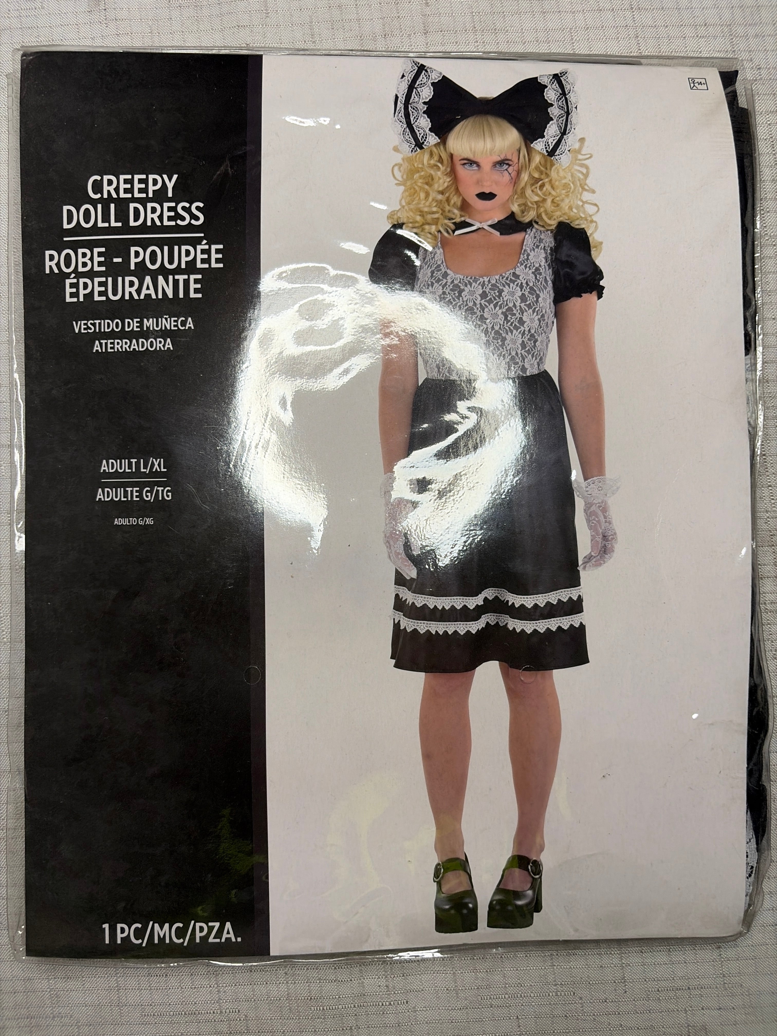 Dark Creepy Doll Gothic Lace Dress - Perfect for Halloween