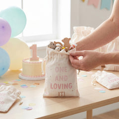 "One and Loving It" First Birthday Fabric Favour Pouch