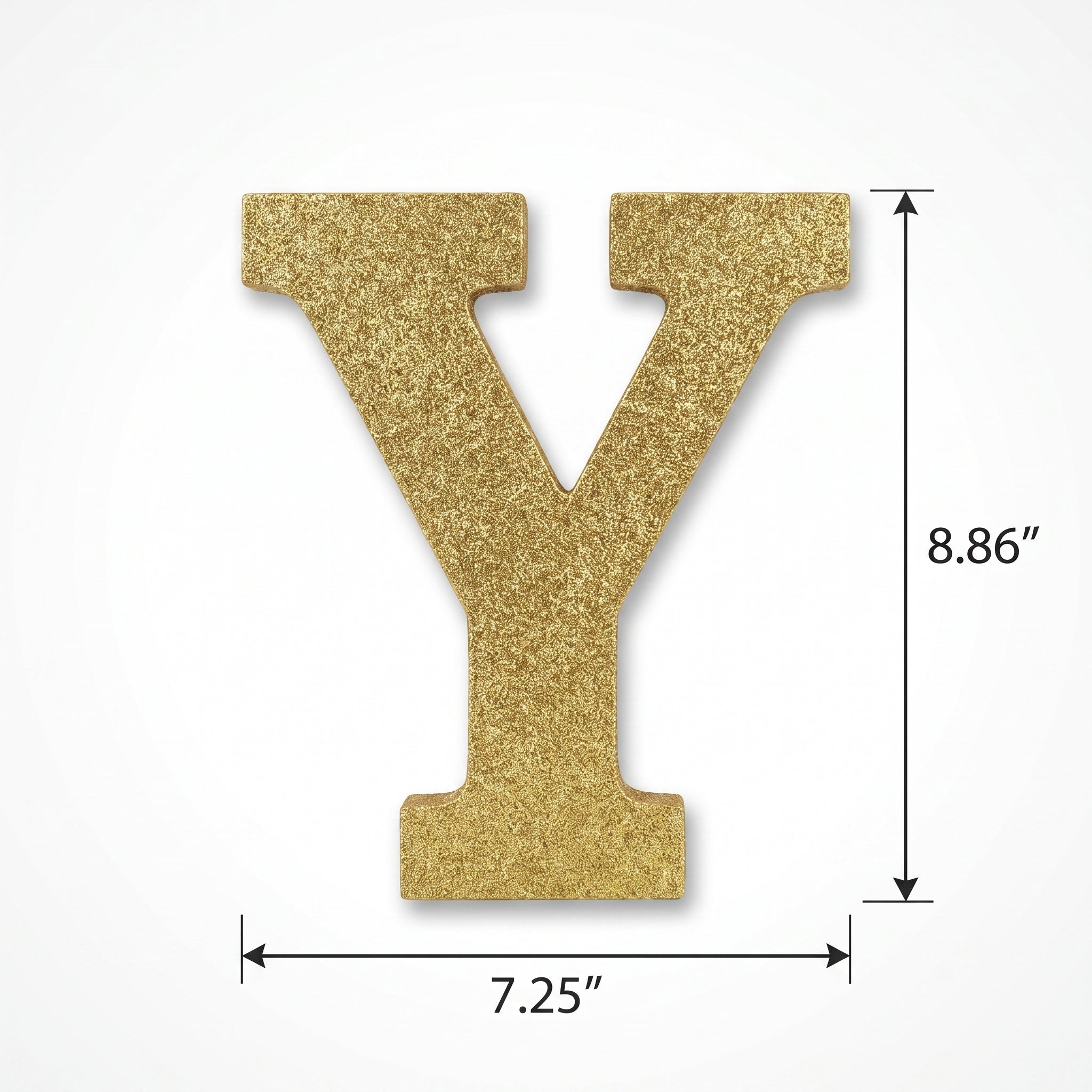 Glitter Gold Letter Y Standing Block Sign