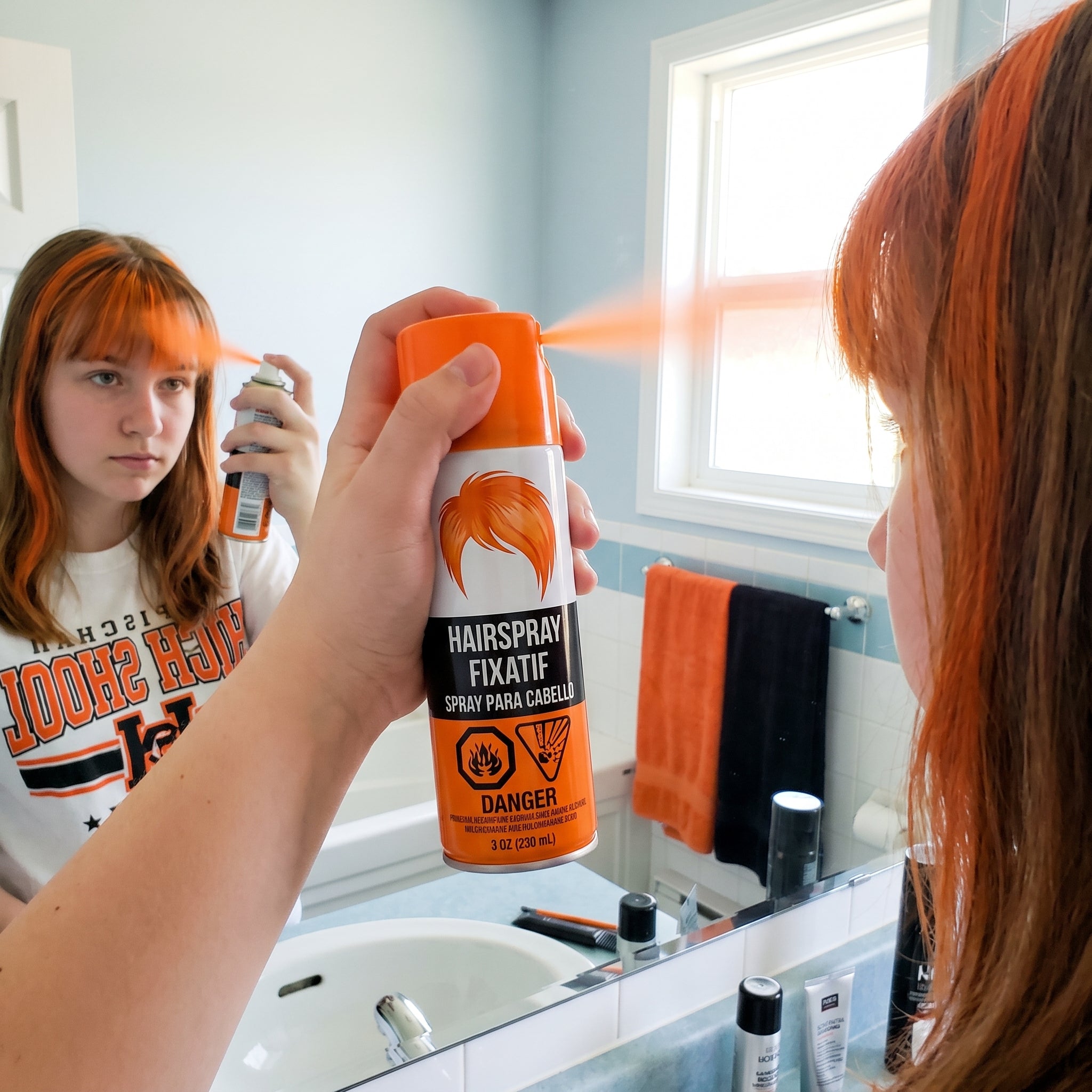 Vibrant Orange Hair Spray - Team Spirit Edition