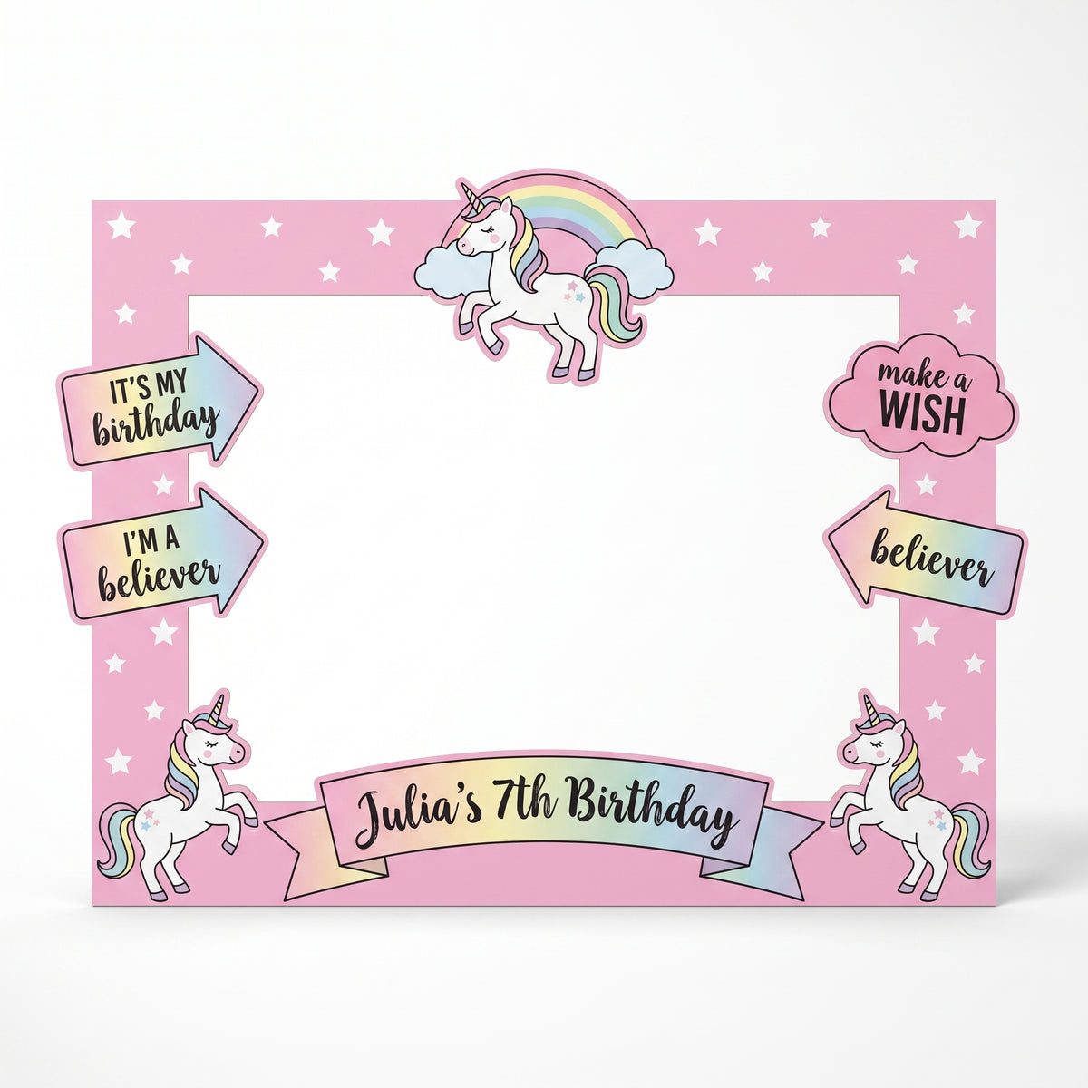 Enchanted Unicorn Birthday Photo Frame Kit, 35-Inch