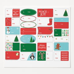 Festive Christmas Adhesive Gift Labels