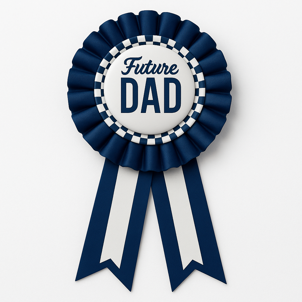 Future Dad Award Ribbon - Baby Shower Wearable Accessory