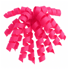 Neon Pink Grosgrain Curly Gift Bow