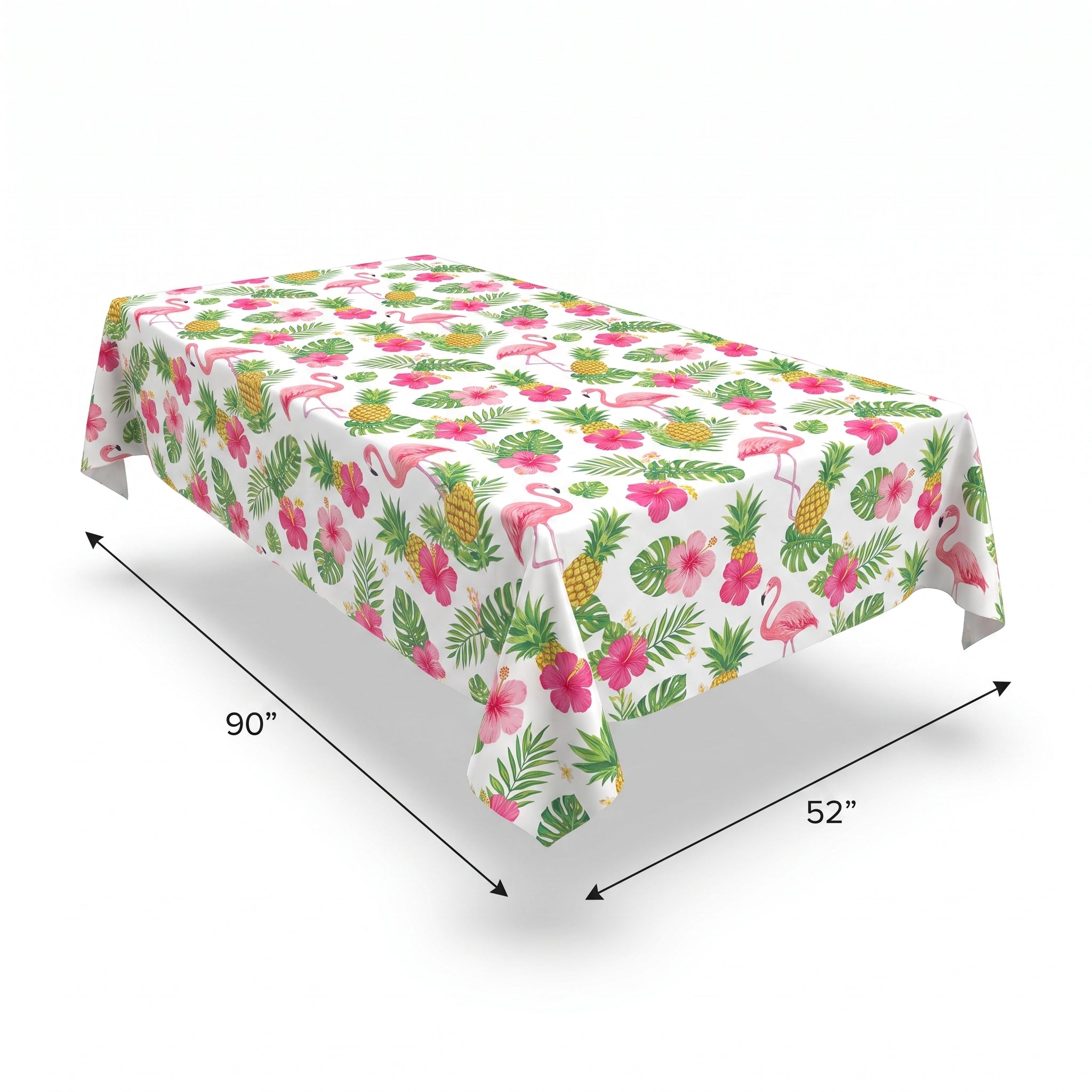 Aloha Tropical Flannel-Backed Vinyl Table Cover, 52x90-in