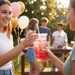 "16 & Fab" Sweet Sixteen Plastic Cups - 16 oz, 20 Pack