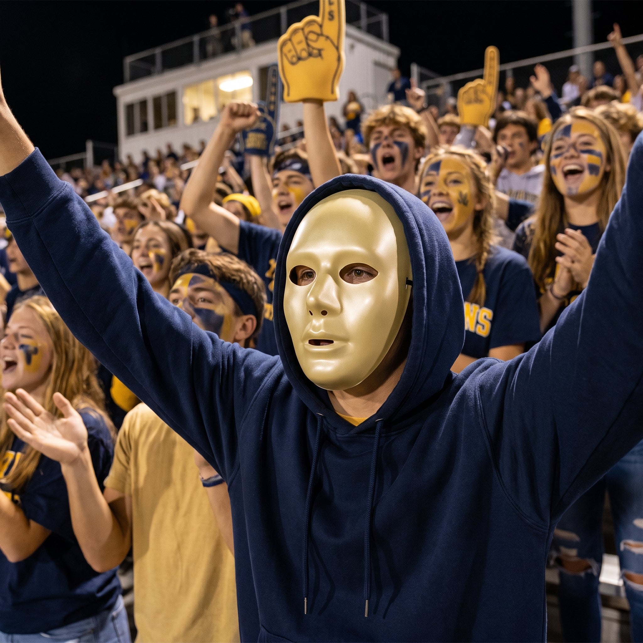 Gold Full Face Mask - Perfect for Team Spirit and Costume Events