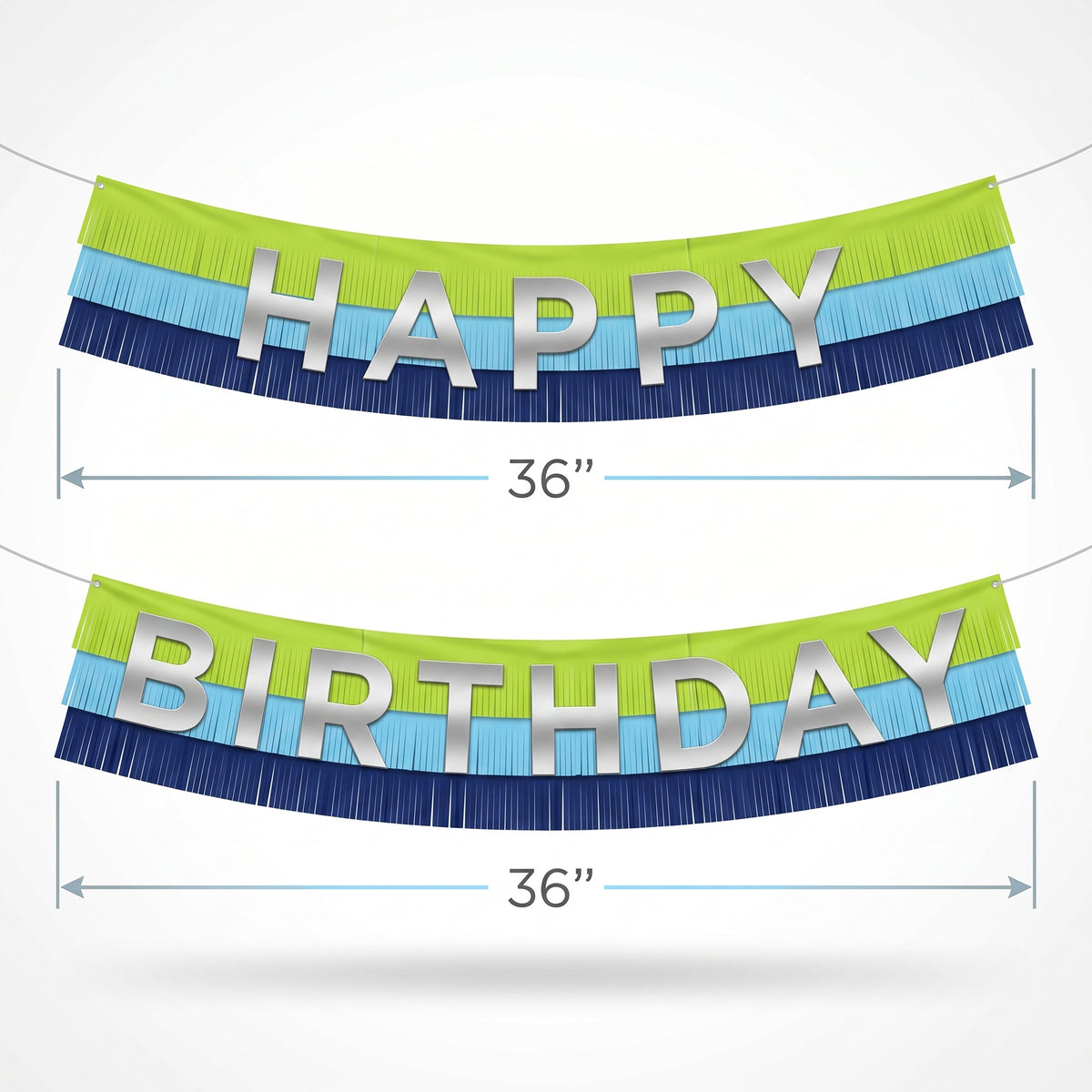 Modern Fringe Happy Birthday Banner