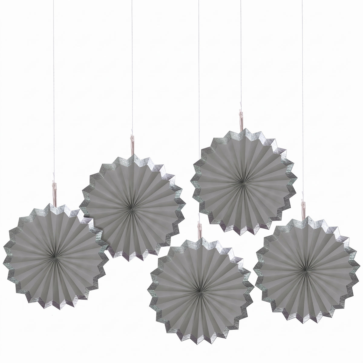 Silver Hot Stamp Paper Parasol Fans
