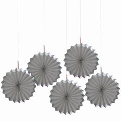 Silver Hot Stamp Paper Parasol Fans