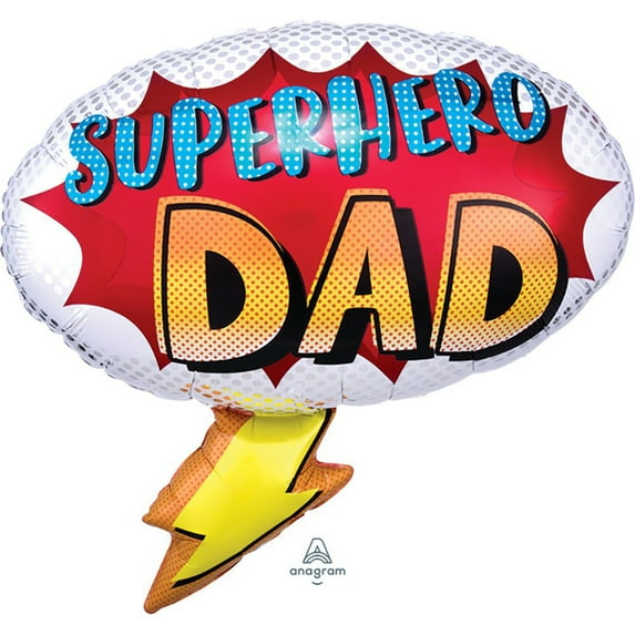 Super Hero Dad Foil Balloon - Metallic Super Shape