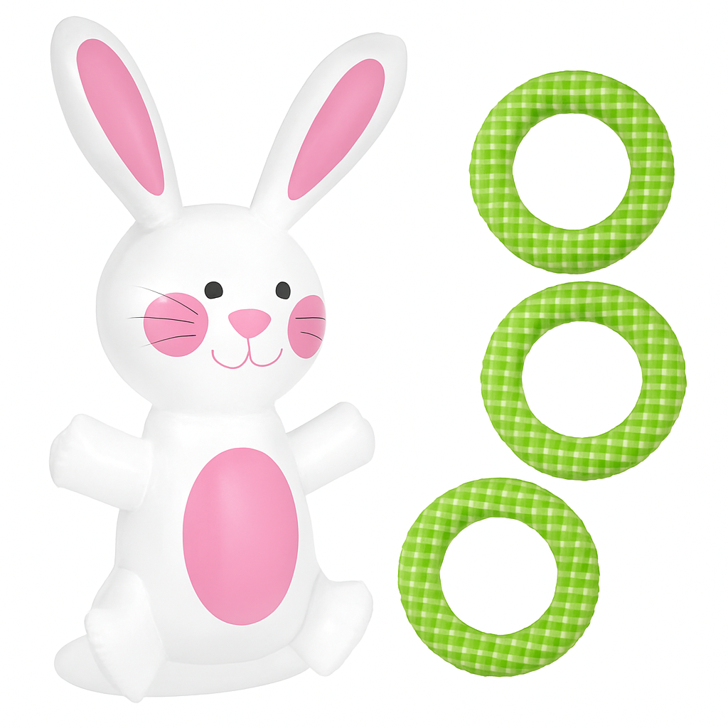 Inflatable Bunny Ring Toss Game - Easter Party Fun