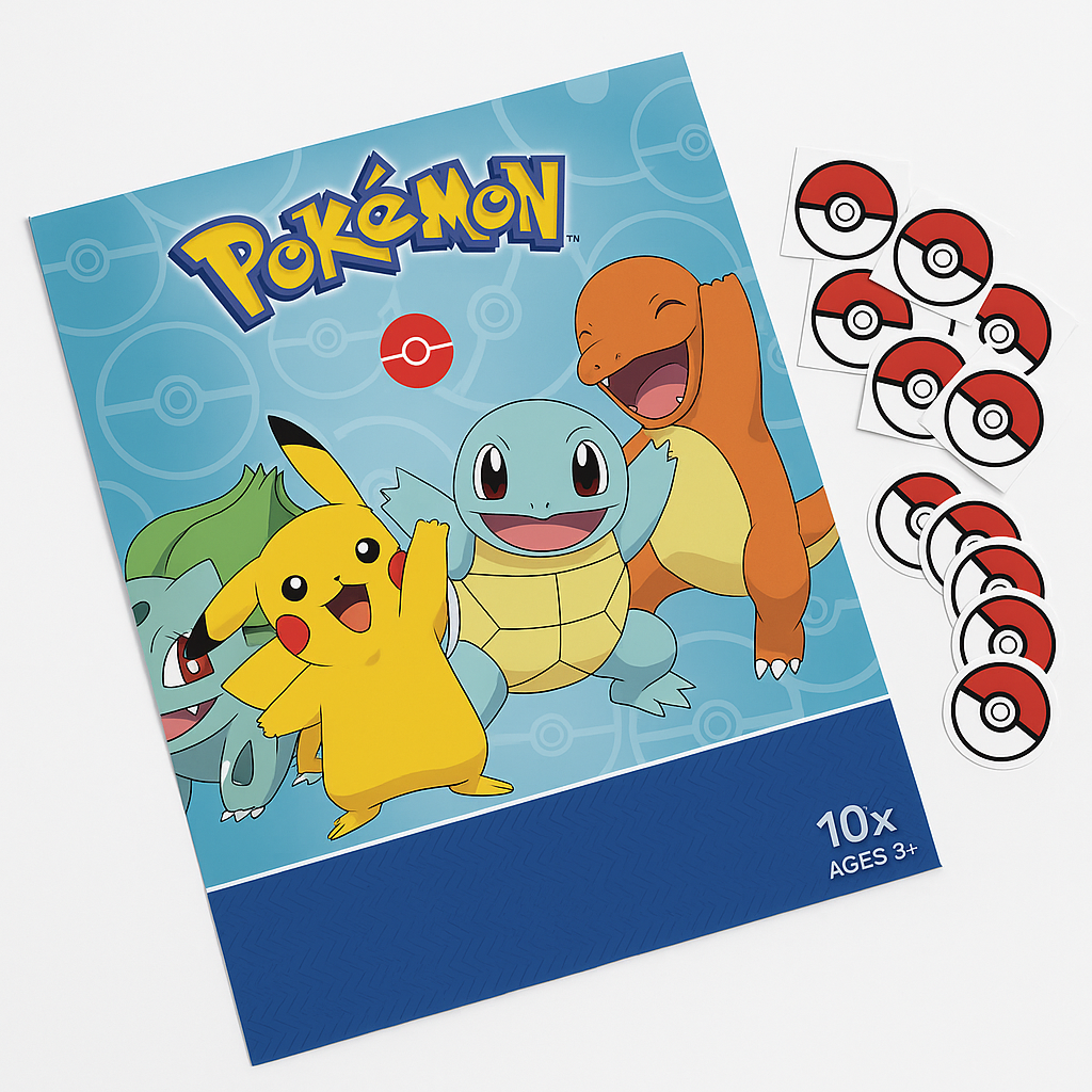 Classic Pokemon "Pin the Pok√© Ball" Party Game for Kids
