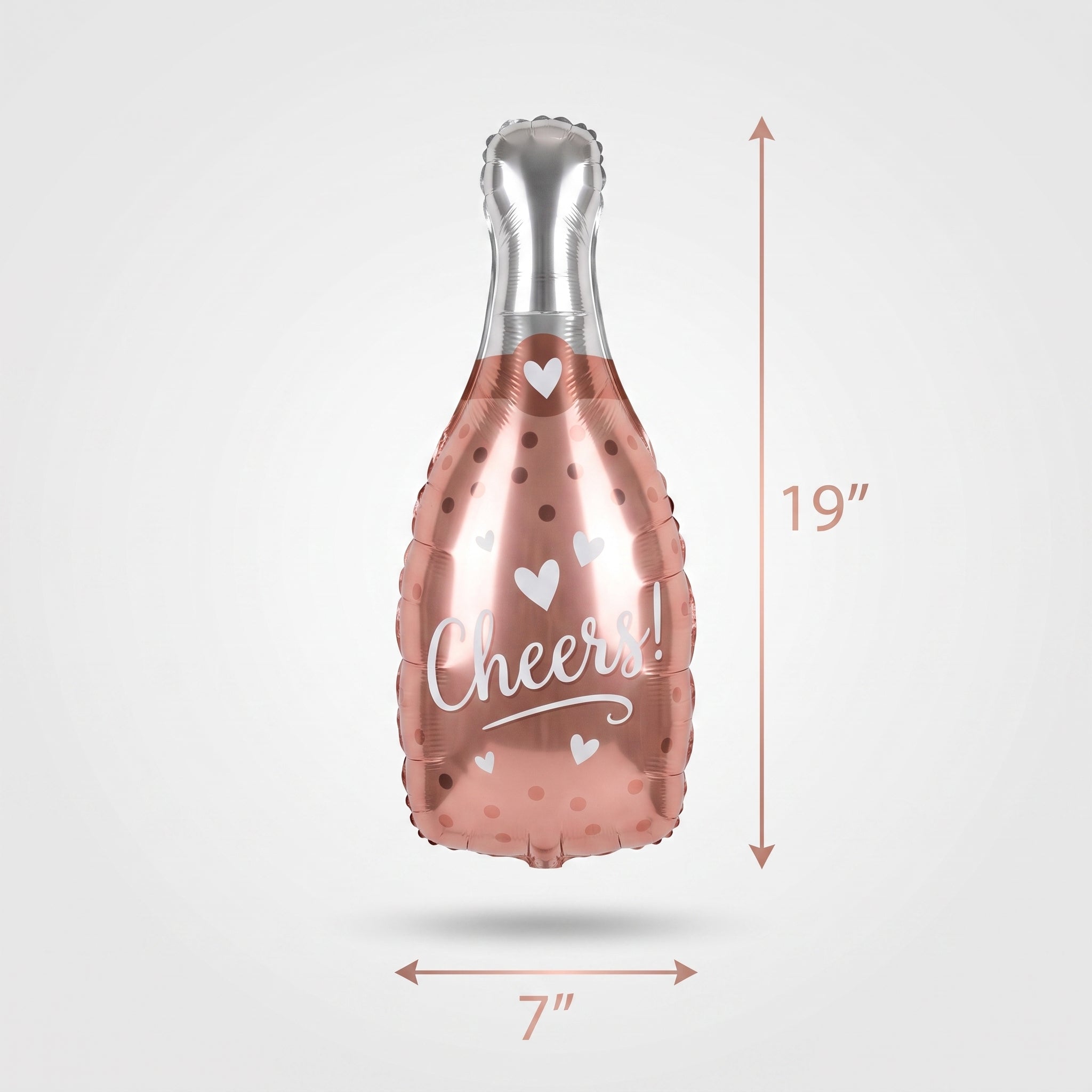"Cheers" Rose Gold Champagne Bottle Foil Balloon - Air-Filled