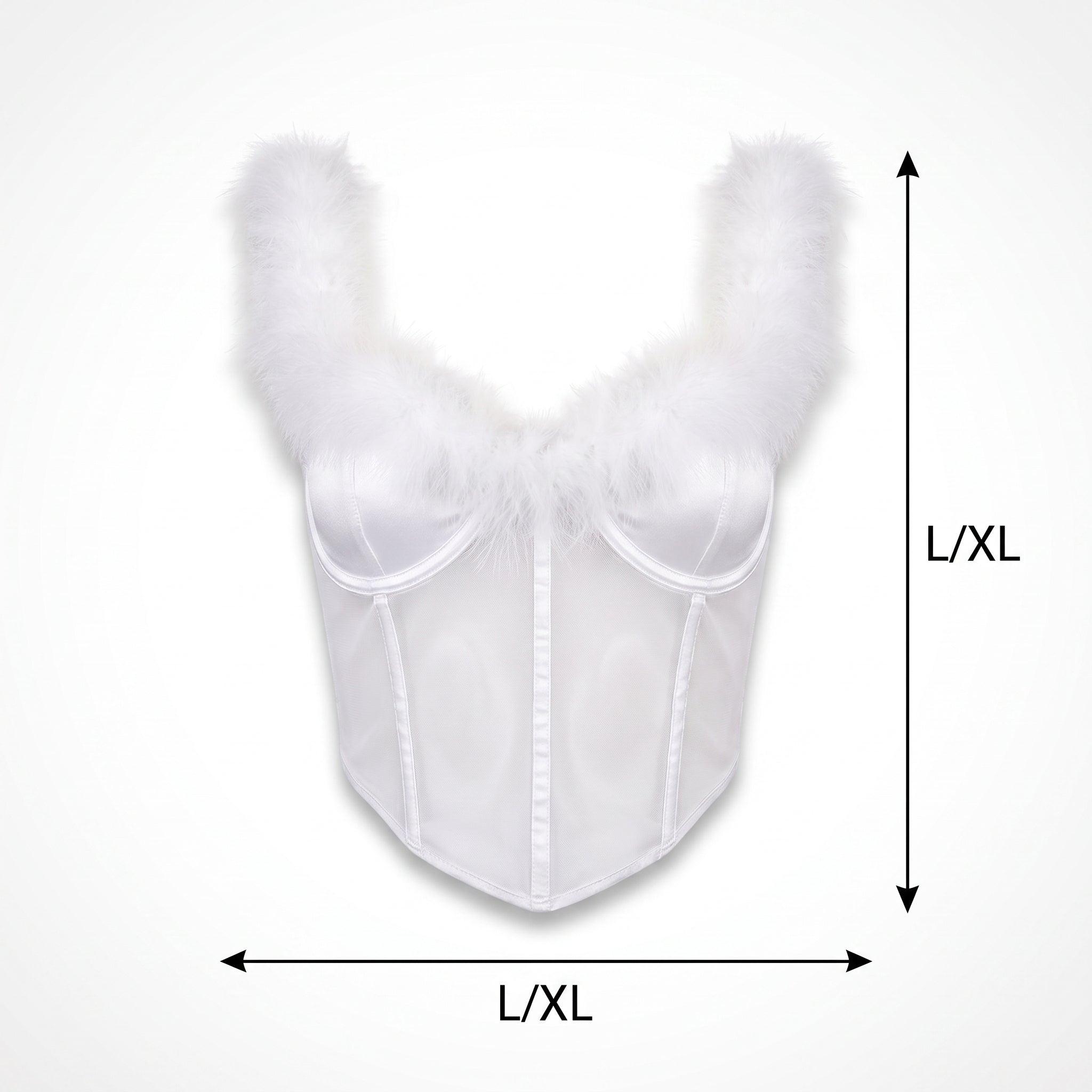 Women's White Angel Corset Top - L/XL Halloween Costume Accessory