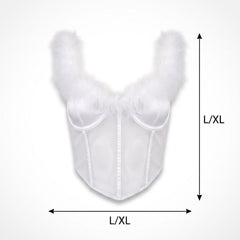 Women's White Angel Corset Top - L/XL Halloween Costume Accessory