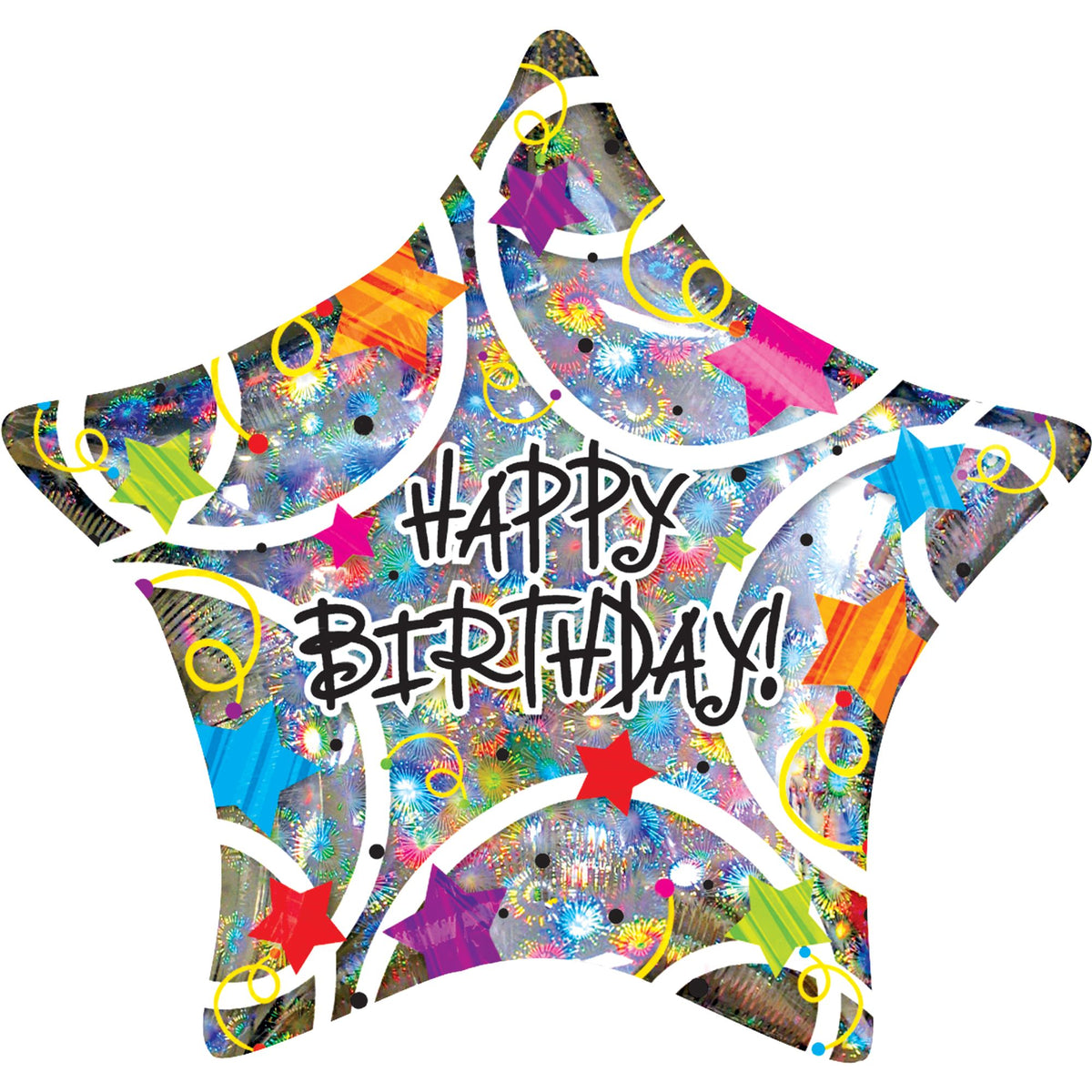Colorful Star-Shaped Happy Birthday Balloon