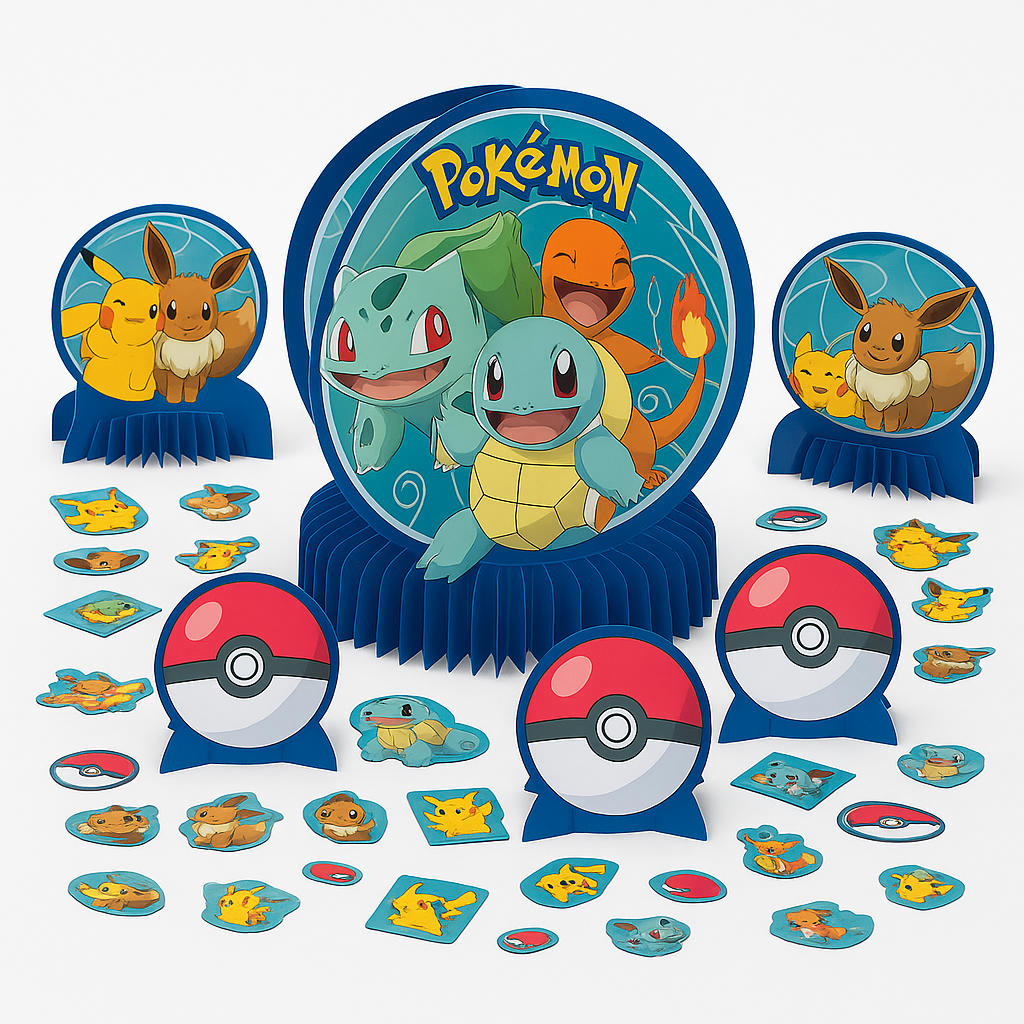 Pokemon Classic Table Centerpiece Kit for Kids Birthday Parties