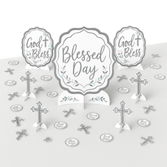 Silver Cross Religious Table Decorating Kit for Holy Days